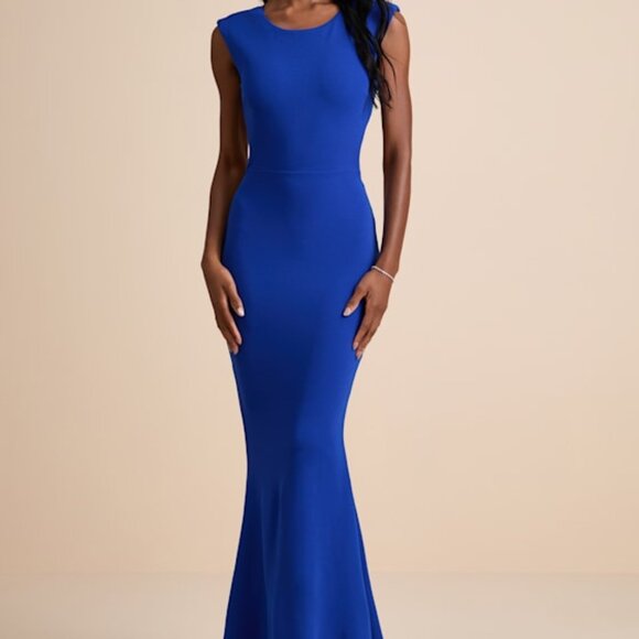 Lulus Captivating Perfection Royal Blue Backless Sleeveless Maxi Dress - Size XS - Picture 1 of 1